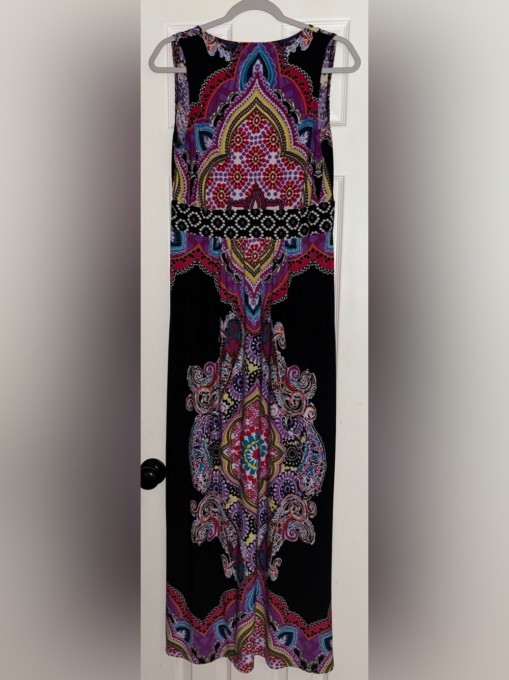New Directions Boho Paisley Maxi Dress Women’s Size Large Sleeveless V Neck - Picture 2 of 14